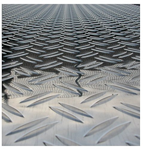 Aluminium Riffelblech Tränenblech DUETT | 2000x625 1,5/2,0 mm | Alu Blechplatte geriffelt, rutschfest | Antirutschplatte für Rampe, Werkstatt, Treppe, Garage | Metall Strukturblech Zuschnitt