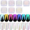 7 Jar Pearl Powder Mirror Effect Chrome Nail Powder Metallic Nail Manicure Pigment