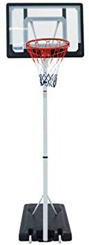 BUMBER Panier de Basket sur Pied Charlotte Réglable en Hauteur de 2m10 à 2m60, Portable et déplacable
