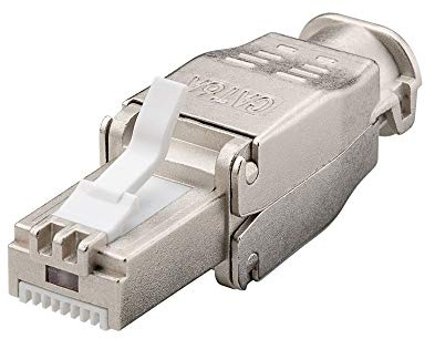 Goobay 38292 Werkzeugfreier RJ45 Stecker STP geschirmt, Cat 6A Schwarz