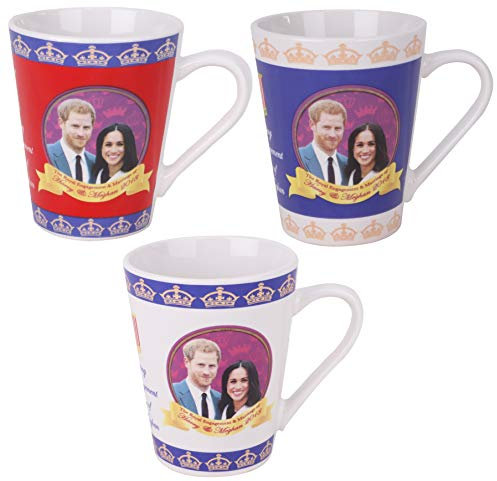Toyland® 4 x Harry & Meghan Commemorative V Shaped Drinking Mug - Royal Wedding 2018