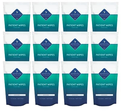 Sanitising Patient Wipes - Skin Safe Cleansing Wipes for hands, body areas, sanitising of surfaces and medical equipment - Refill Pouch (Pack of 12