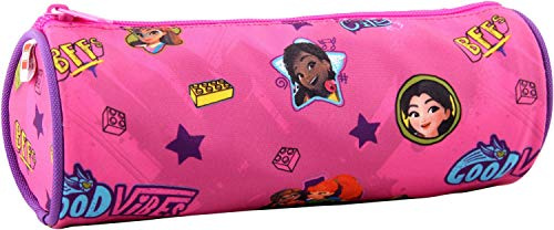 LEGO Bags Schlamperetui, Faulenzer rund, Schlamperrolle mit Lego Friends Motiv Good Vibes, Federmäppchen ca. 23 cm