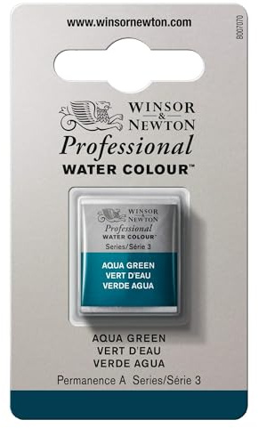 Winsor & Newton Watercolor Paint, Aqua Green, Half Pan