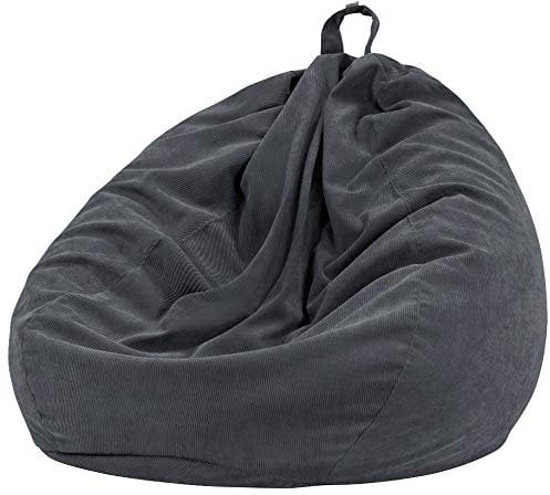 Nobildonna Sitzsackstuhl für Kinder und Erwachsene, nur Bezug (Keine Füllung) für Sofa-Stofftiere, 110 x 89 cm(Grau)
