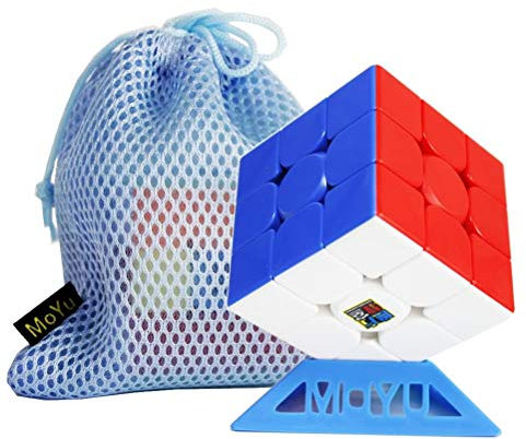 Oostifun FunnyGoo MoYu MFJS Mofang Jiaoshi Würfel Klassenzimmer Meilong 3 M 3x3 Magic Puzzle Cube MeiLong 3M 3-lagiger Würfel Aufkleberlos, mit MoYu-Logo-Tasche und Ständer