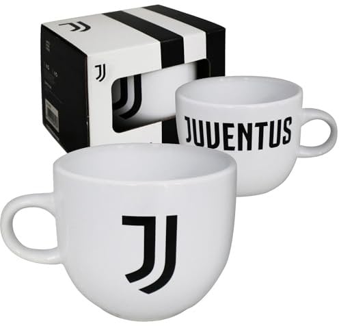 Tazza Jumbo da Latte Ufficiale Bianconera Logo Stemma JJ bianconera in Scatola Regalo Originale
