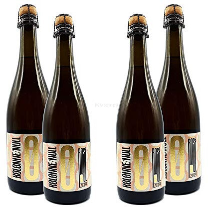 Kolonne Null 4er Set Alkoholfreier Rose Rosé PRICKELND mit Korken 4x 0,75L