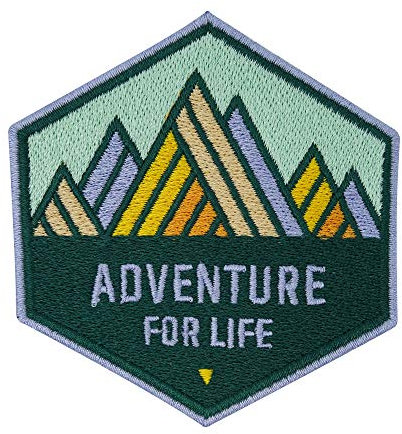 Finally Home Adventure Collection: Adventure for Life Berge Wandern Patch zum Aufbügeln | Outdoor Abenteuer Patches, Bügelflicken, Flicken, Aufnäher auch geeignet für Rucksäcke