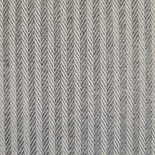 Stoff Meterware Baumwolle Streifen gestreift grau ecru Fischgrat durchgewebt 3 mm Kleiderstoff Vorhangstoff