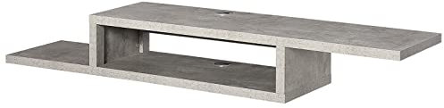 HOMCOM Mueble de TV de pared Flottant Design – Estantería de pared flotante – Niche, Pasadores – Paneles particulares efecto hormigón encerado