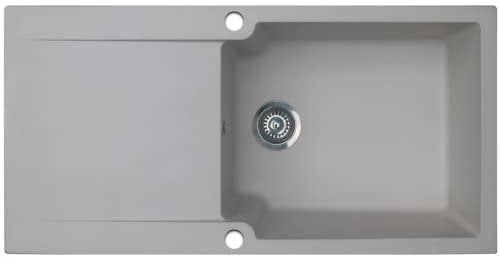 Essebagno 9014397 Spülbeckengläser, Waschbecken, wendbar, 1 großer Behälter, 1 Abtropffläche, aus Kunstharz, Grau