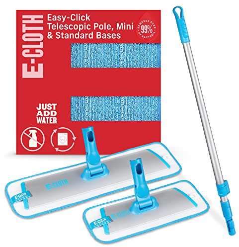 Easy-Click Mop, Premium Microfiber Mops for Floor Cleaning with Standard and Small Spaces, Ideal Cleaner for Full Home and Apartments, Hardwood, Laminate, Vinyl, Tile Flooring, 100 Wash Promise