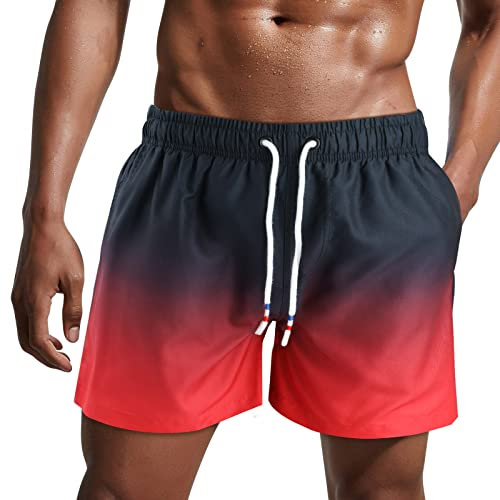 Danfiki Herren Badehose Schnelltrocknend Badeshorts Kurzen Strandhose Sporthose Schwimmhose mit Meshfutter