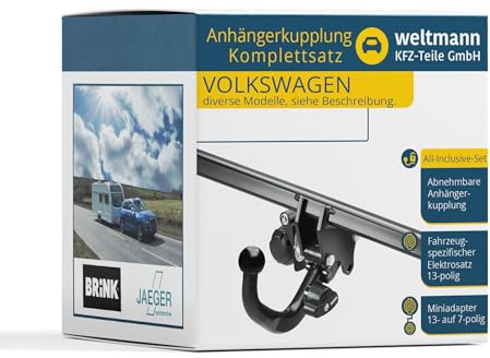 JAEGER 44270307 Anhängerkupplung Kompatibel mit VW Transporter T5 Bus 7HB, 7HJ, 7EB, 7EJ, 7EF, 7EG, 7HF, 7EC