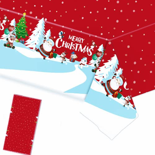 Weihnachtstischdecke,137x274cm Tischdecke Weihnachten Rechteckige Weihnachten Tischhussen für Picknick, Frühling, Geburtstagsparty, Dekoration (Kariertes Rosa)