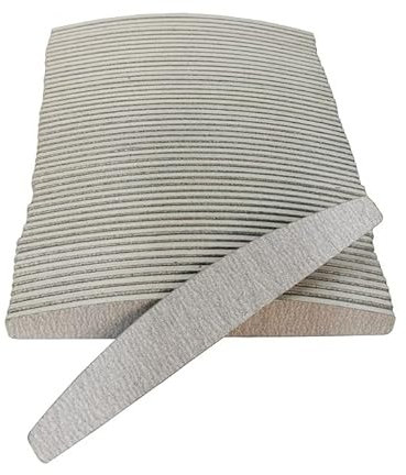 50 Pezzi 100/180 Lime per Unghie Professionali Doppia Faccia Ricostruzione Mezza luna Bilaterale Strumenti per la Cura, per lucidatura Nail Art Mani e Piedi