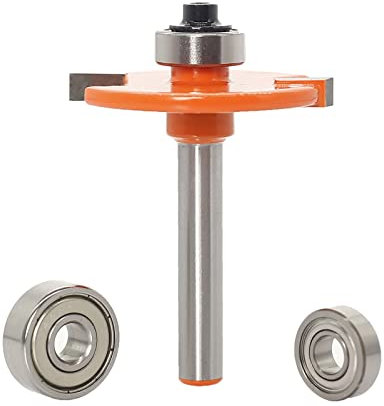 Sinoprotools Fraises à défoncer 3 en 1 avec tige de 6,35 mm et 2 roulements réglables de 1,6 cm et 1,9 cm - Changeable - #20 changé en #00 et #10 (orange)