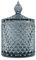 Sizikato Diamond Facettiertes Glas Bonbonglas mit Deckel 283.5 g Grau Deko Glas Nussglas Trockenfrüchte Vorratsdose