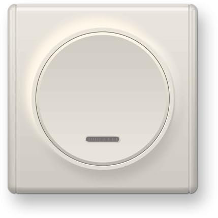 OneKeyElectro LED-Kontrollschalter mit Florence Abdeckrahme, 1fach, 1 Weg, Unterputz, matt-Antifingerprint, Schutzart IP20 - beige, Color_new:Beige