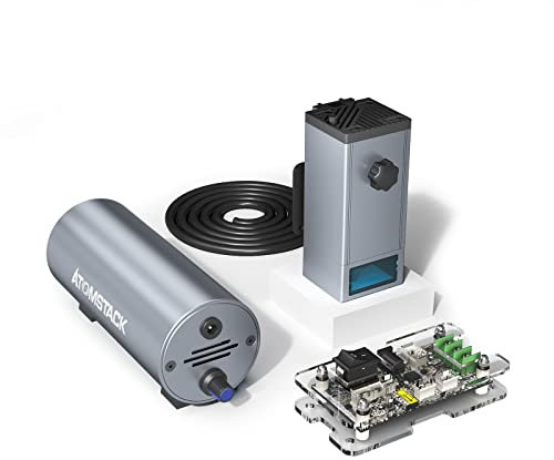 ATOMSTACK M100 Lasermodul, 20W Laser Module with Air Assist für ATOMSTACK 5W/10W Serie Laser Graviermaschine, 0.08 * 0.1mm Spot, Laserkopf zum Gravieren von Holz Metallen Kunststoff