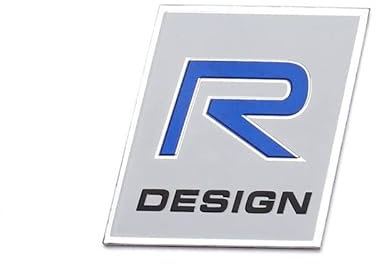 3D Auto Metall Alu Logo 3D Aufkleber R Design Emblem Abzeichen Badge für Volvo S40 S60 S80 V40 V50 V60 S90 C30 XC40 XC60 XC70 XC90 (R Desing)