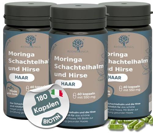 Haarwachstum Biotin Komplex 8 in 1 mit Zink, Selen, Kupfer, Schachtelhalm, Hirse, L Cystein & Bio Moringa – Gegen Haarausfall und für Schnelles Haarwachstum und gegen Haarausfall