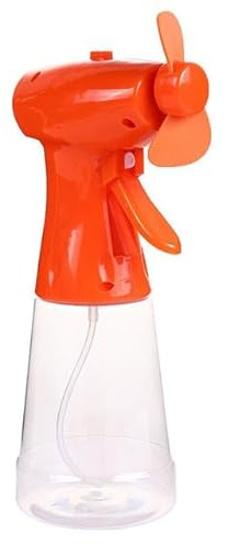 La zappa Tragbarer Akku-Ventilator mit Wasservernebler für Meer und Strand H 22 cm (Orange)