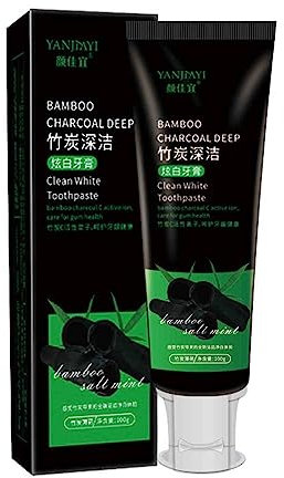 Yanjiayi Bamboo Charcoal Deep Toothpaste, Aufhellende Zahnpasta mit Aktivkohle, Bambuskohle Deep Clean Toothpaste, Clean White Toothpaste, Fresh Breath, Remove Tooth Stains (1PC)