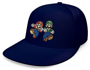 Blondie & Brownie Unisex Cap Snapback, Mario & Luigi, Navyblau