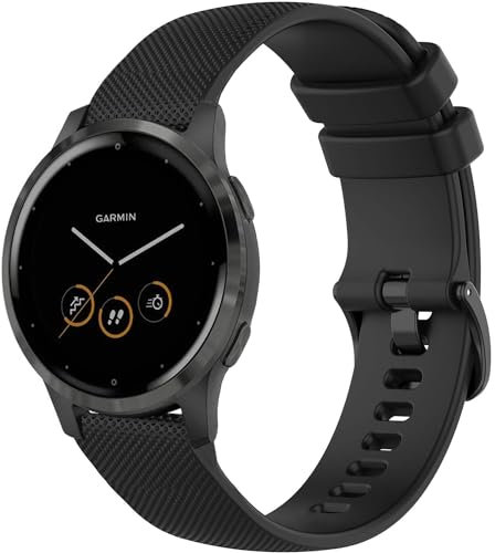 Issinlky bracelet pour Garmin Venu 2S/Venu 3S/Vivomove 3S/Vivoactive 4S, 18mm Bracelet silicone souple pour Fossil Ladies Gen 6/Gen 5E/Fossil Ladies Venture HR Gen 4/Gen 3/Withings Steel HR 40mm