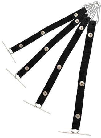 lygchii 4pcs Tape Thong for Tool Belts, Electrical Tape Holder, Black Electrical Tape Hooks Polyester Electrical Tape Chain Strap