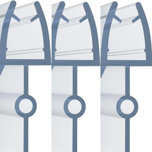 Wuyangcun Lot de 3 joints d'étanchéité pour porte de douche - 6,35 mm x 71,1 cm - Barre de rétention d'eau sans colle en PVC transparent