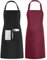 Shentian schwarz Baumwolle Küchenschürze,Grillschürze-Küchentextilien(70X85CM) (2PCS Schürze Gemischte Farbe)