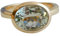 Oval Grüner Amethyst vergoldet Sterling Silber Ring - Natürlicher Edelstein - Geburtstagsgeschenk - Weihnachtsgeschenk - Handgefertigte Geschenkideen für Frauen (US Size 9 / Diameter 19)