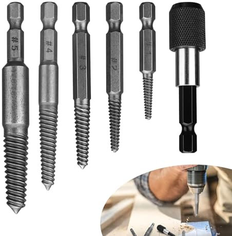 LWLWA 6 Pezzis Estrattore Viti, Acciaio Puro Estrattori di Bulloni Antifurt, Elevata Durezza Estrattore Viti Spanate Testa Magnetica, per Maniglie, Avvitatori Elettrici, Trapani Mano