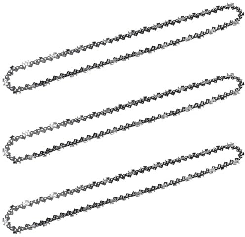 Lot de 3 chaînes de tronçonneuse pour barre de 50,8 cm – 76 maillons d'entraînement – Pas de 0,8 cm – Chaînes de rechange compatibles avec Timberpro 62CC, Hyundai et autres tronçonneuses