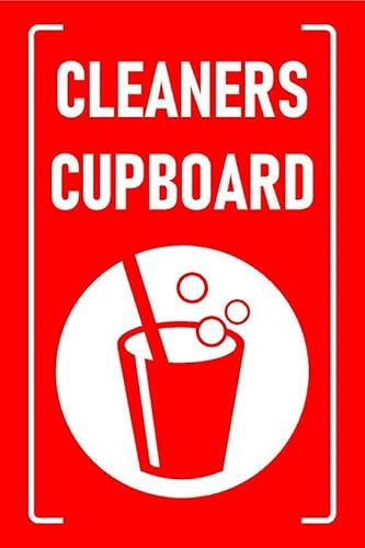 Cleaners cupboard sign - Self adhesive sticker (200mm x 150mm)