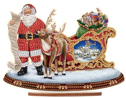 DCIDBEI Diamond Painting Tisch Deko Weihnachtsmann Weihnachten13x20cm | DIY Diamant Malerei Tisch Dekoration Weihnachtsmann Diamond Painting Tischdekoration Diamond Painting Ornament Mosaik