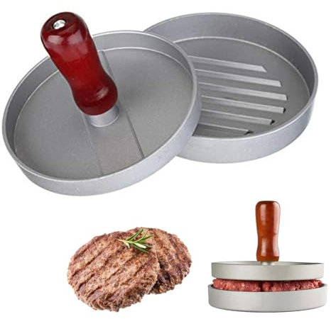 Presse à Hamburger en Aluminium, Presse Hamburger Antiadhésif, Presse Hamburger, Moule à Hamburger en Aluminium, Moule de Burger, pour bœuf, légumes, Hamburger, Pattie, BBQ, Hamburgers de Poche Farcis