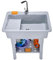 Fregadero De Plástico PP con Tabla De Lavandería, Fregadero Independiente Lavabo De Limpieza con Pies Ajustables, Capacidad De Carga 200 Kg para Cuarto De Lavado, Garaje