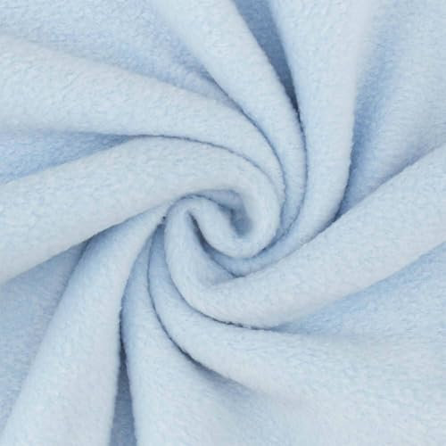 Polarfleece Stoff Antipilling zum Nähen, Polar-Fleece-Stoff als Meterware, uni hellblau (Länge am Stück: ab 100cm / Breite: 150cm)