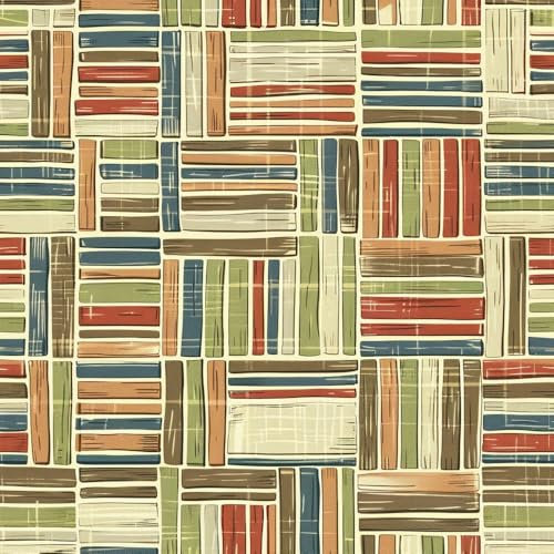 JIAOQSS Selbstklebende Tapete Retro Buntes Plaid Mustertapete Muster Tapeten Klebetapete Vinyl Wrap Wandtapete Wohnzimmer Schlafzimmer Möbelfolie Bunt Wasserdicht Wallpaper