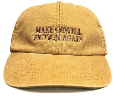 Vivian Flytrap Unisex Make Orwell Fiction Again Gewaschen Bestickt Dad Baseballkappe - Mustard