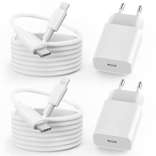 for iPhone Ladekabel, 2er-Pack 25W ladekabel iPhone schnellladekabel 2M für iPhone 14 13 12 11 Pro Max XS XR X 8 7 6 Plus 5 iPad, Apple-ladegerät USB-C-auf-Lightning-Kabel