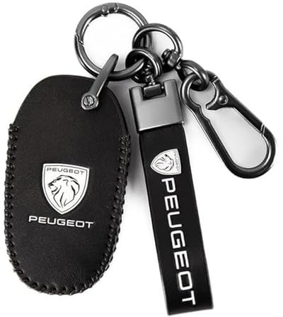 ZGNBKLS Porte Clef Voiture pour Peugeot 2008 2014-2019, Durable Porte Clé Voiture Accessoires pour Clés de Voiture,Black