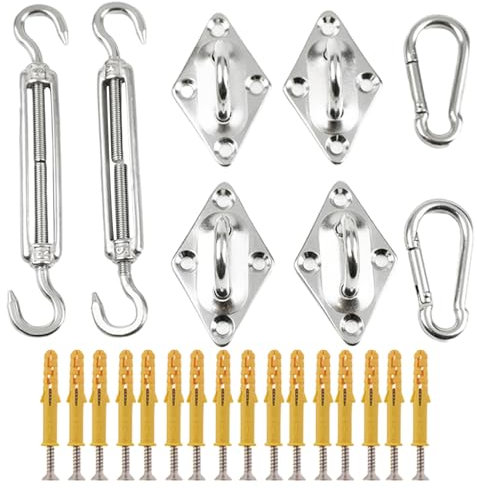 Sonnensegel-Hardware-Kit, Robustes Sonnensegel-Befestigungszubehör aus Edelstahl für Terrassenüberdachungen im Freien, GartenSonnensegel, Terrassenschatten
