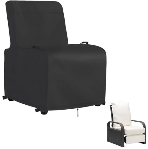 Iptienda Garden Chair Covers Waterproof, Garden Furniture Covers with Handles, 500D Oxford Fabric Outdoor Furniture Cover Windproof Anti-UV for Recliner Chair, Stacking Chairs, Armchair (80x79x104cm)