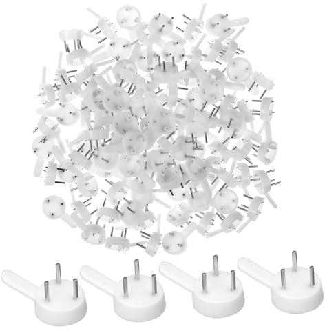CLISPEED 100 Stück Keine Spur von Nagelhaken nahtlose Nägel Kleine Bildhaken unsichtbarer Nagel für Fotorahmenhaken picture hooks bild aufhängen ohne bohren wall hooks photo hook Eisen Weiß