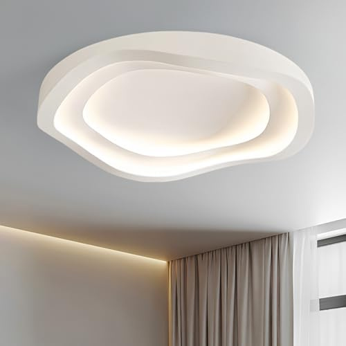 Led Deckenleuchte,60cm Dimmbare 3000K-6500K Deckenlampe Wohnzimmer, Minimalistische Deckenlampe Wohnzimmer mit Fernbedienung Für Schlafzimmer Wohnzimmer, Kinderzimmer Arbeitszimmer Küche Flur(C 60CM)